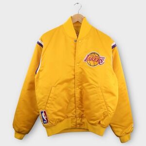 Vintage Los Angeles‎ Lakers Starter Jacket Men's Size Large 90s Yellow Bomber